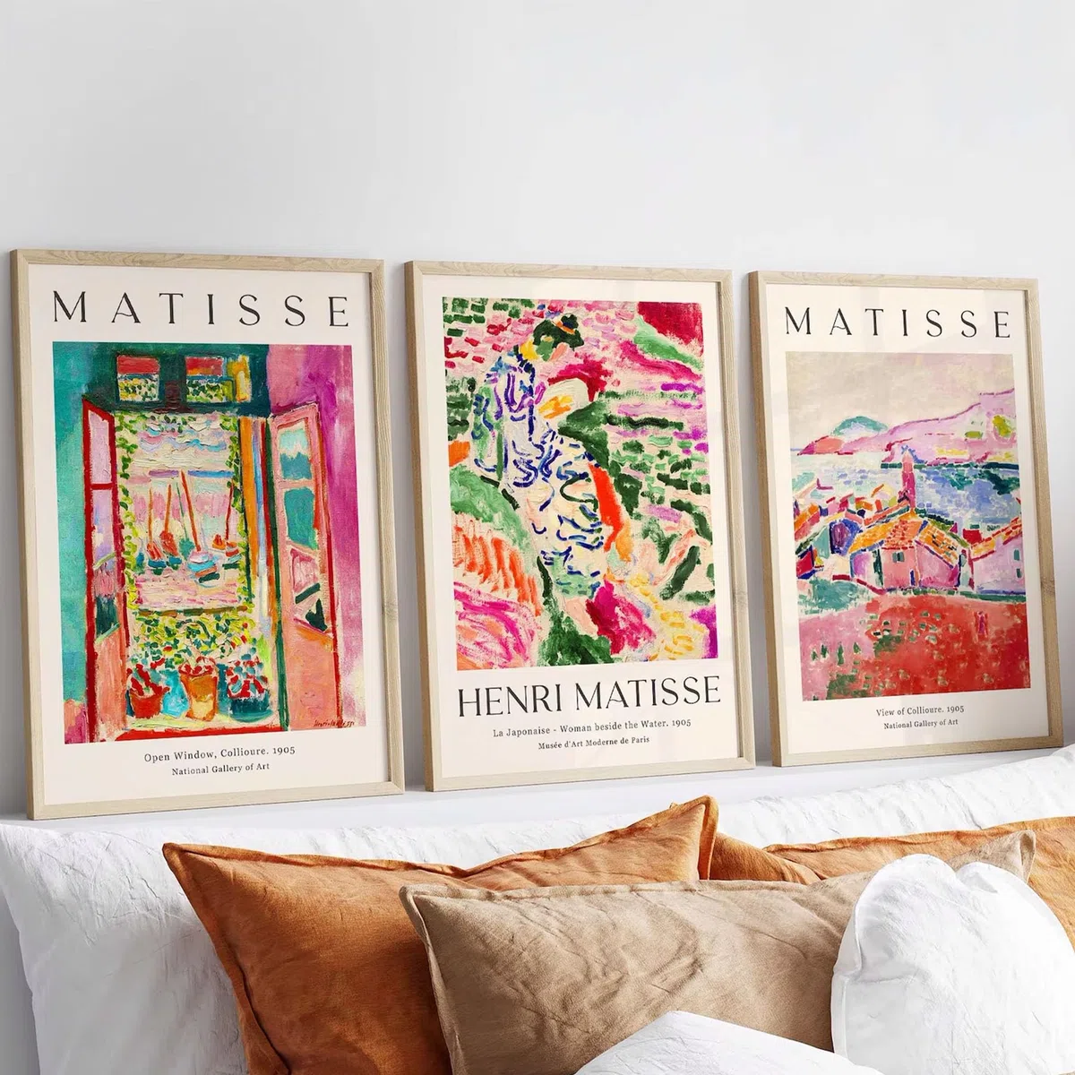 Matisse - Juego de 3 impresiones artísticas para pared, arte de exposición, arte de pared de mediados de siglo, arte de paisaje (A3-29,7 x 42 cm)