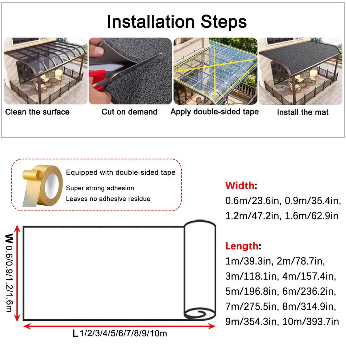 Panel Aislamiento Acústico para Lluvia, para Aire Acondicionado y Techo Metálico, Alfombrilla Antiruido para La Lluvia, Reduce El Sonido De Las Gotas en Toldos y Techos(Gray,0.6x2m(23.6x78.7in))