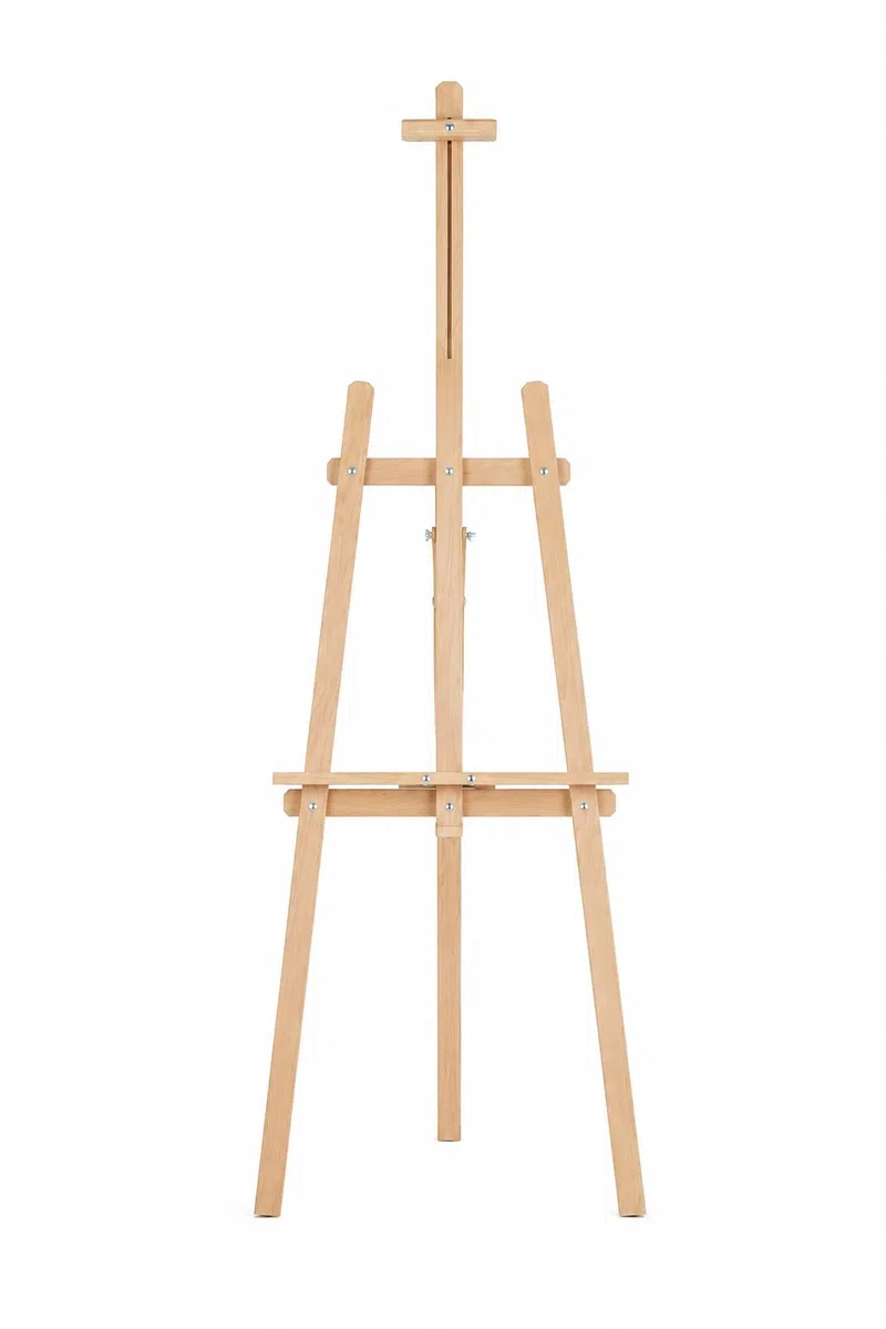 Caballete XXL grande de madera de 170 cm – Caballete de estudio de altura ajustable para lienzos de hasta 100 cm – Ideal para pintura, exposiciones, bodas, eventos y presentaciones (madera de haya, 2