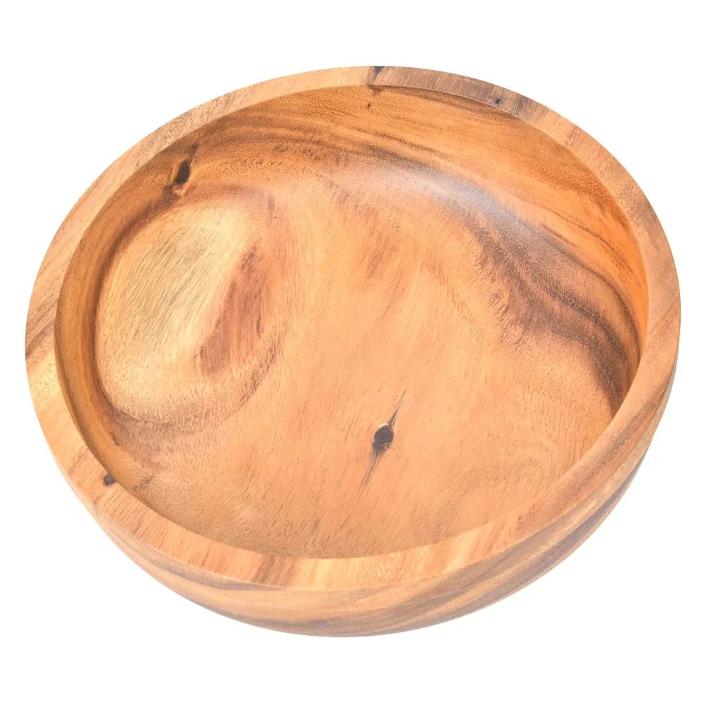 Ensaladera de Madera, Utensilios de Cocina Ecológicos, Recipiente de Comida Multifuncional para el Hogar y la Cafetería, Madera Natural 39x11,5 Cm (30 * 9cm)