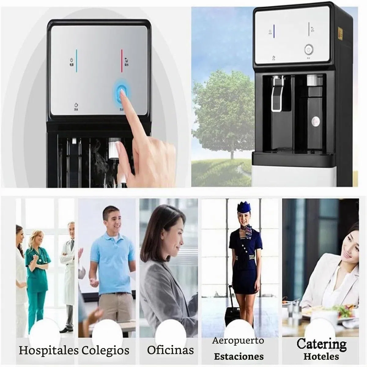 Dispensador De Agua Fría,Unidad Independiente Conectada A La Red De Suministro,Dispensador De Agua De Suelo con Carga,para Uso Doméstico,Oficina,Comercial Y Empresarial,Versión En Inglés