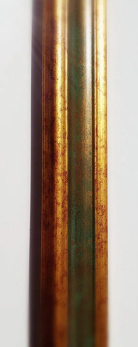 Artecentro Marco dorado para cuadros - Oro/Color con o sin paspartú de madera, varios tamaños (oro/verde, 40 x 60)
