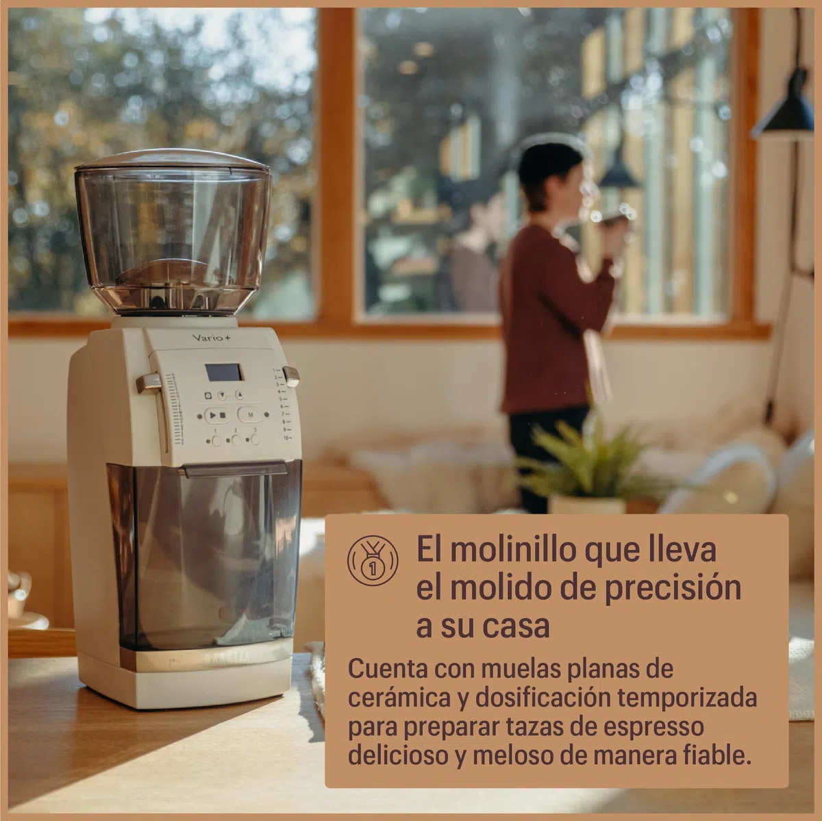Baratza Vario+ Molinillo Eléctrico de Café en Grano, Blanco | Coffee Grinder con 22 Microajustes