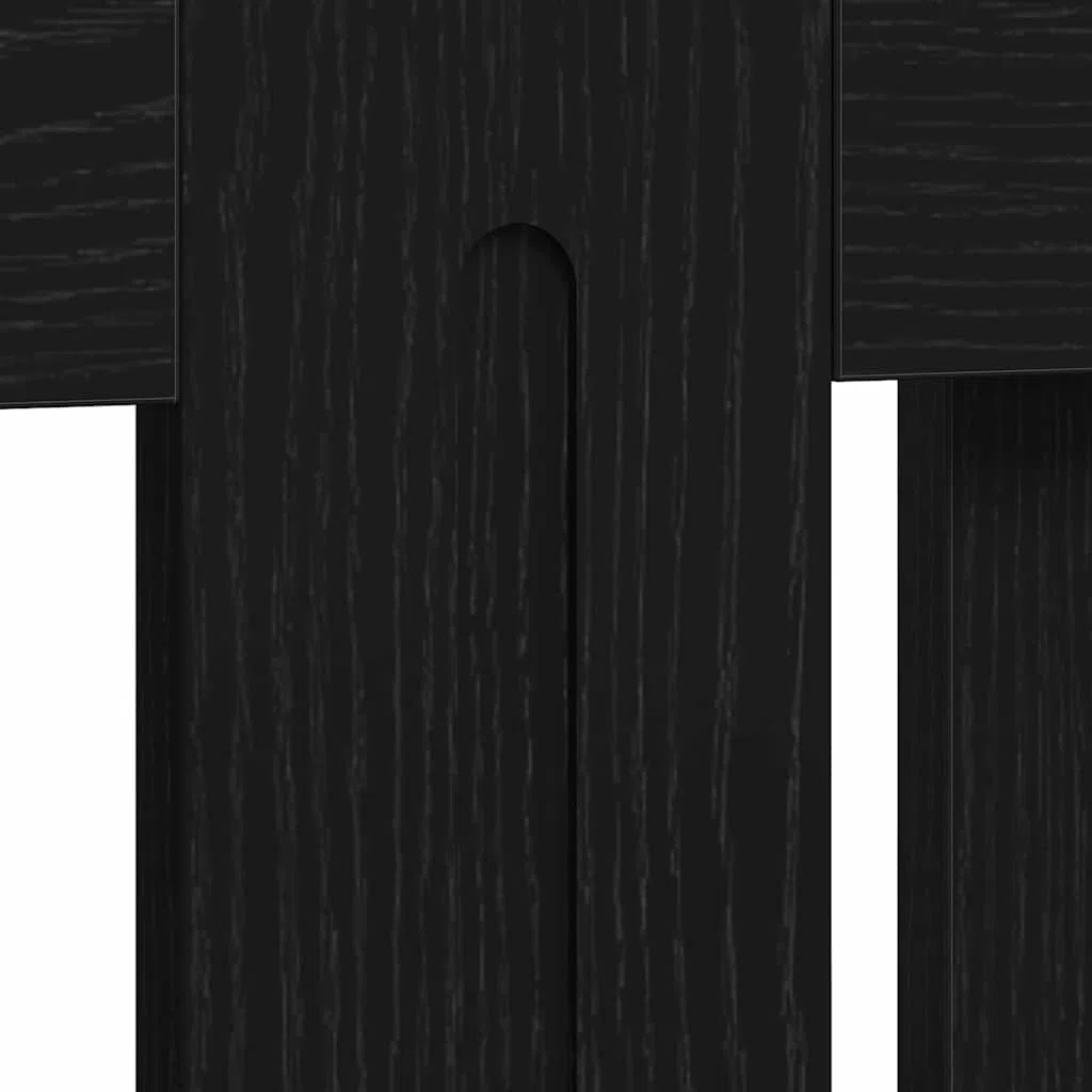vidaXL Cubierta de Radiador Roble Negro 112 x 19 x 81,5 cm, Cubierta Moderna Rectangular para radiador, decoración del hogar, Resistencia al Calor, diseño de Madera, Seguridad Infantil