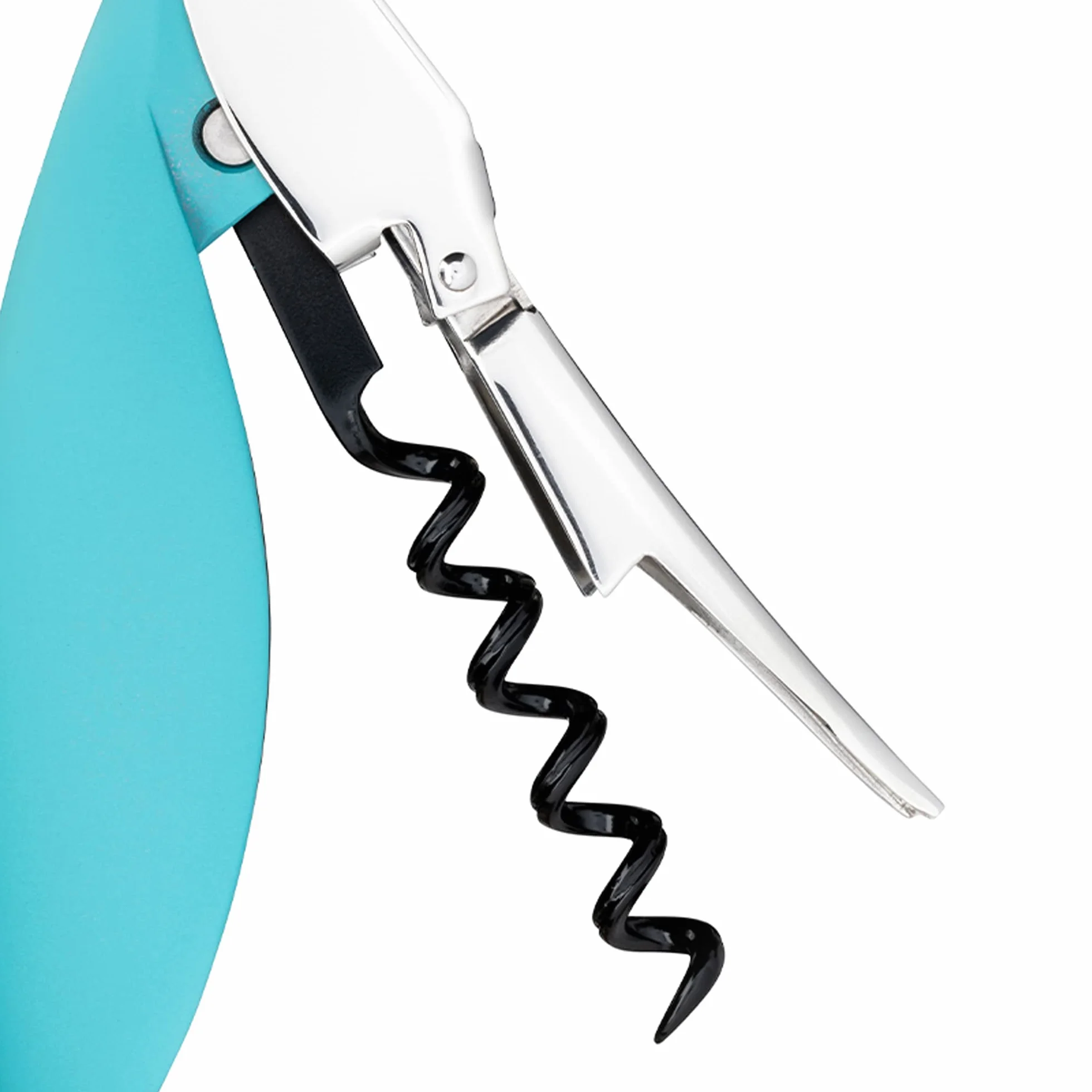 Alessi | Parrot AAM32 AZ - Sacacorchos de diseño para Sommelier, Aluminio Fundido y PC, Azul Claro