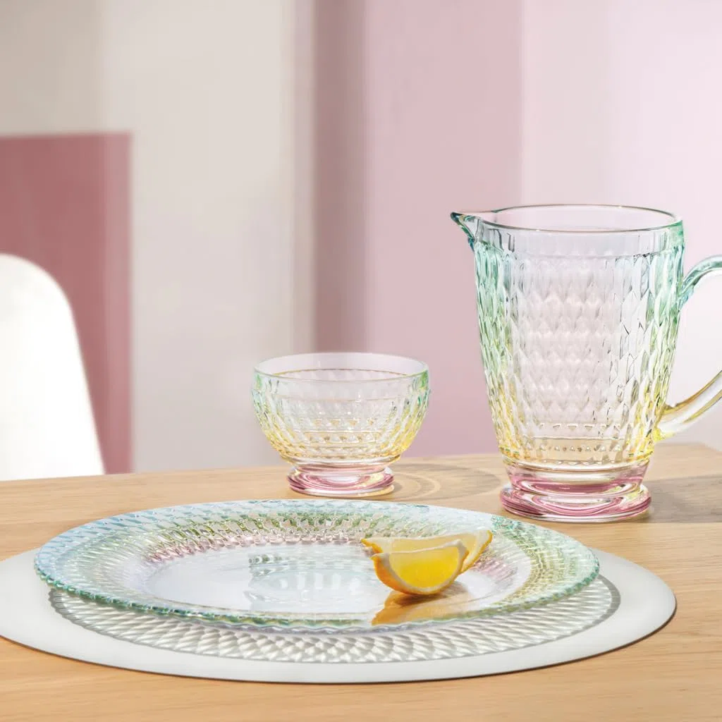 Villeroy & Boch – Boston Pearl, plato de presentación, brillante y colorido, apto para lavavajillas, plato de cristal para decorar la mesa y servir, cristal tintado