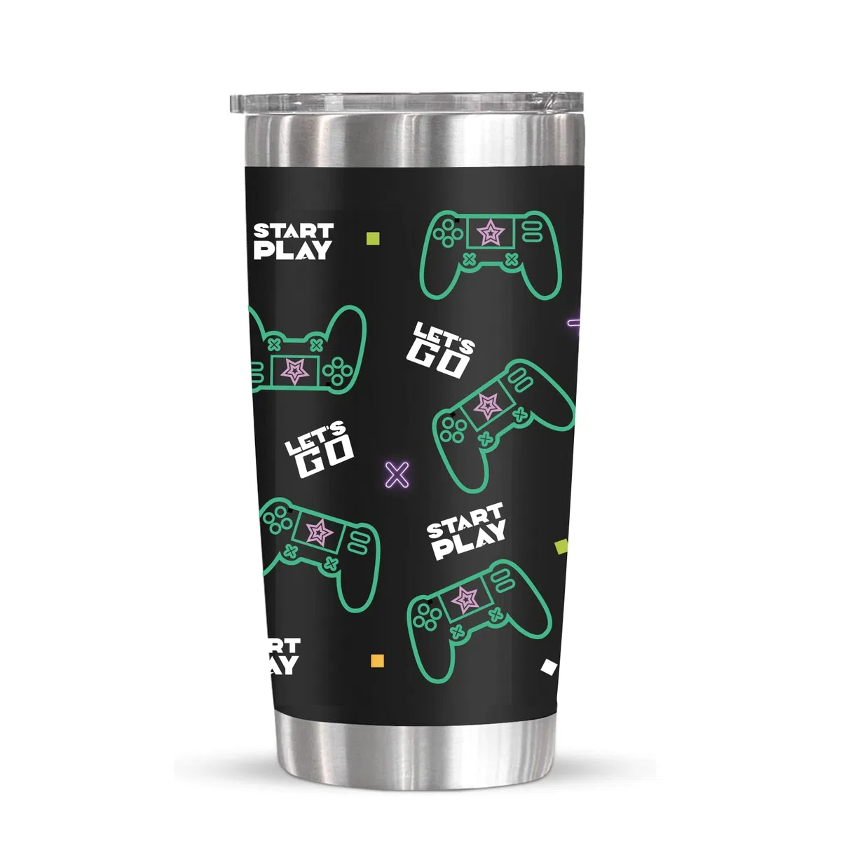 Taza para jugadores, regalo para adolescentes y niños, adolescentes, hombres, hijo, papá, novio, marido, padre, Pascua, cumpleaños, Navidad, controlador de videojuegos, taza de acero