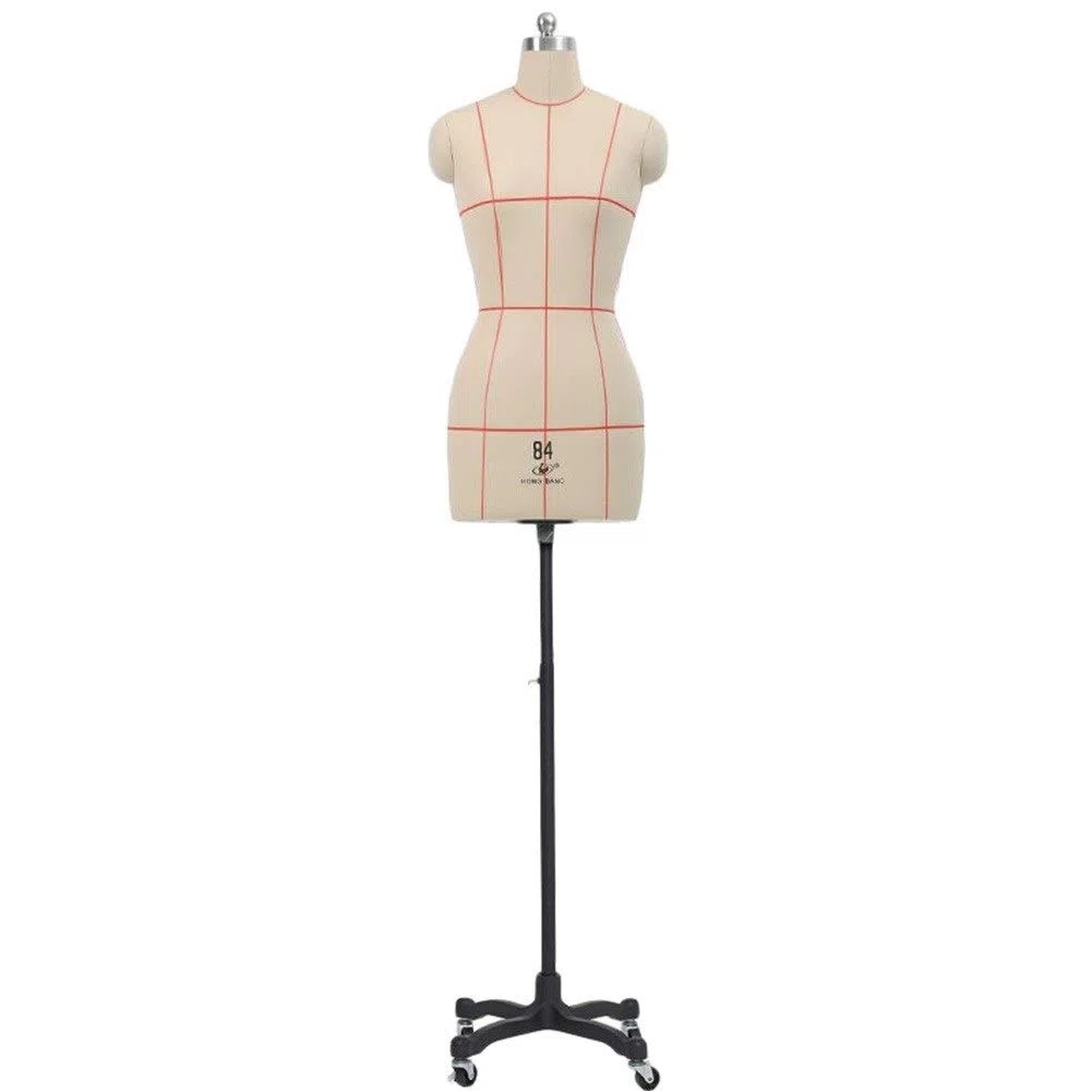 sdneNest Maniquí de costura blanco ajustable, para confección de prendas de vestir, vestido de sastre con ruedas, hermoso paisaje, Xx, negro, blanco-X
