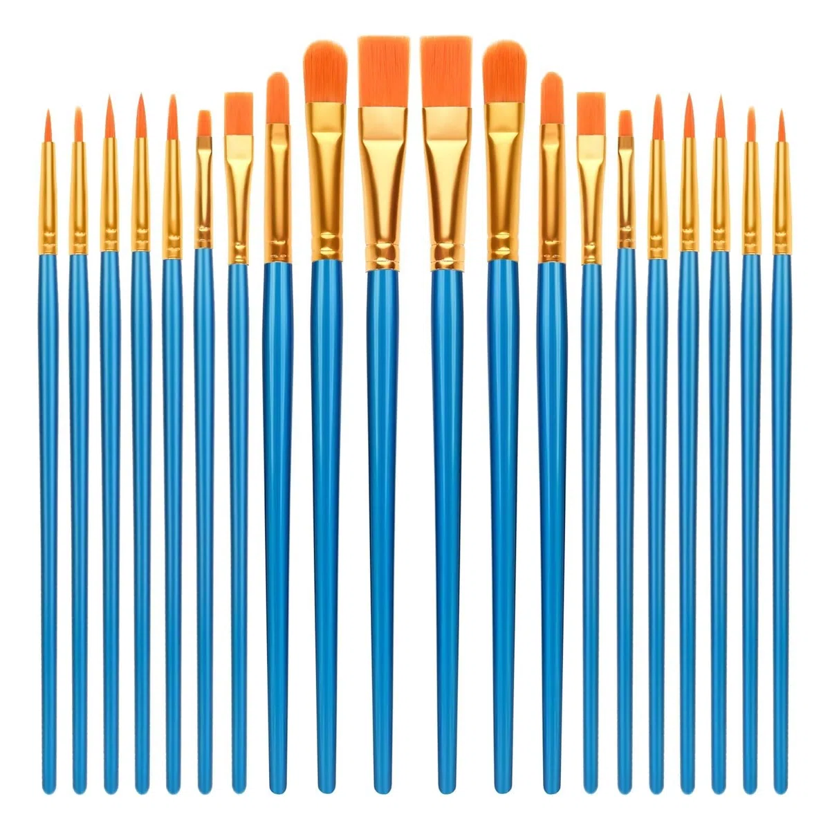 Juego de 20 pinceles de nailon multiusos para niños y adultos, ideal para pintura, manualidades y proyectos de bricolaje