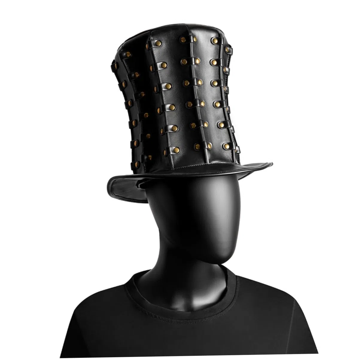 Cabilock Sombrero de Copa Estilo Punk Remaches Tocado para Fiestas Accesorios de Halloween para Hombres y Mujeres para Eventos Temáticos