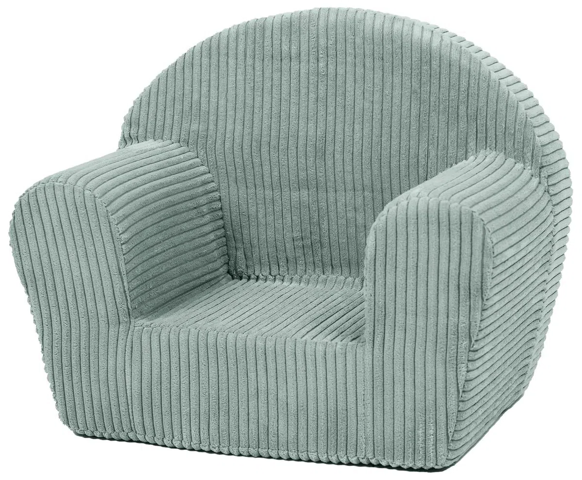 Sillón acolchado para los niños cómodo ligero, guarderías, salas de juego (color: verde menta (pana))