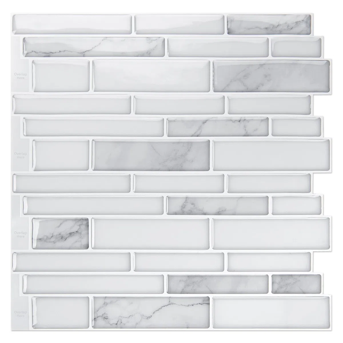 Art3d 10 hojas de azulejos de cocina adhesivos de alta calidad, azulejos de pared autoadhesivos de 12 x 12 pulgadas, diseño de mármol blanco