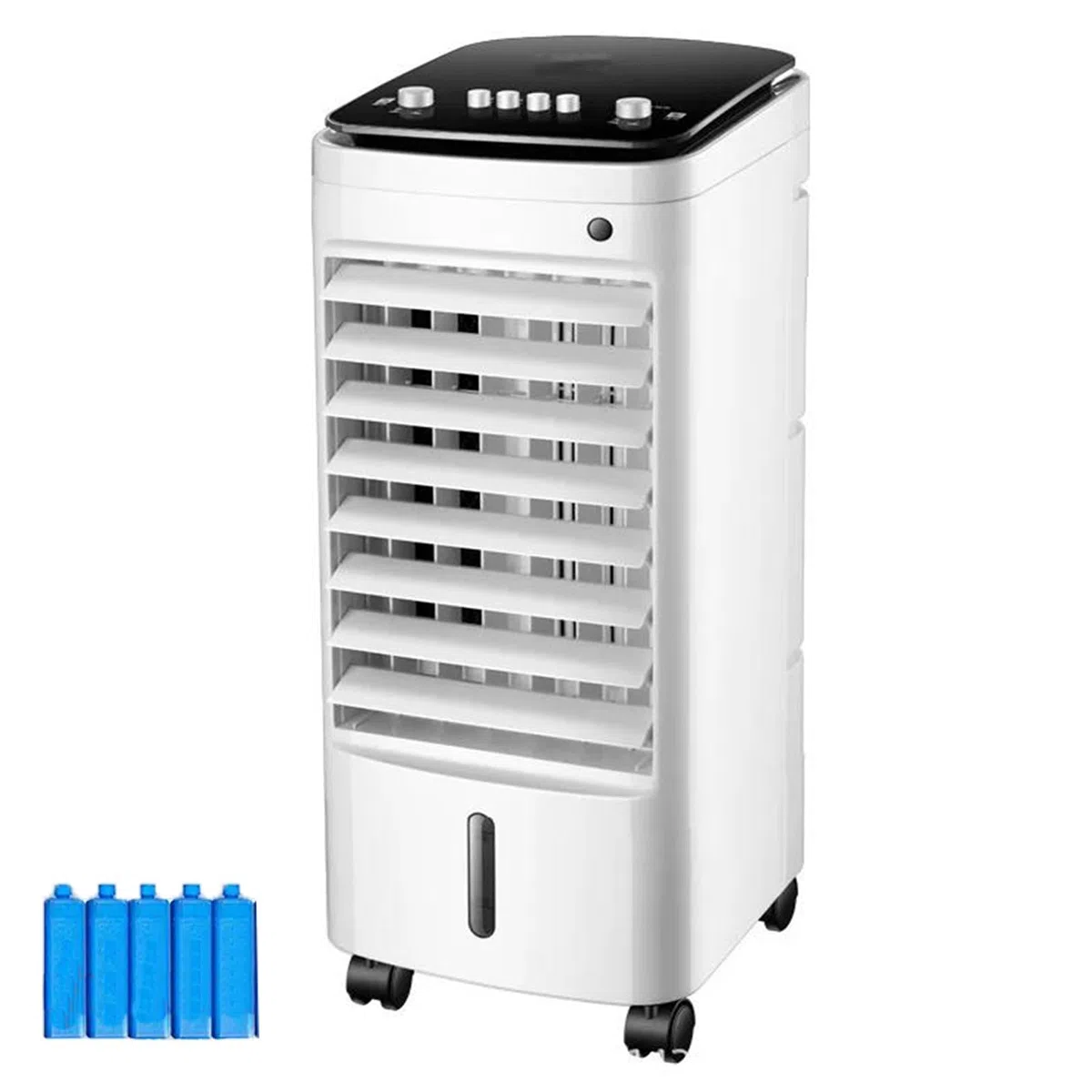 Climatizador Evaporativo de 60 Cm con Depósito de Agua 7 L, Climatizador Portatil 3 Velocidades, 4 Ruedas Giratorias para Hogar Oficina