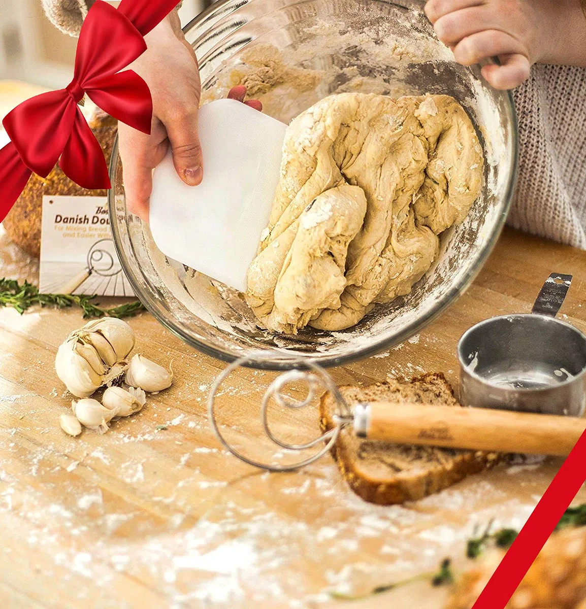 Bread Bosses Batidora de Pan para Masa danesa - Gancho para Hacer Masa de Pizza Holandesa Batidora de Pan Ganchos para batir Accesorios Wisks