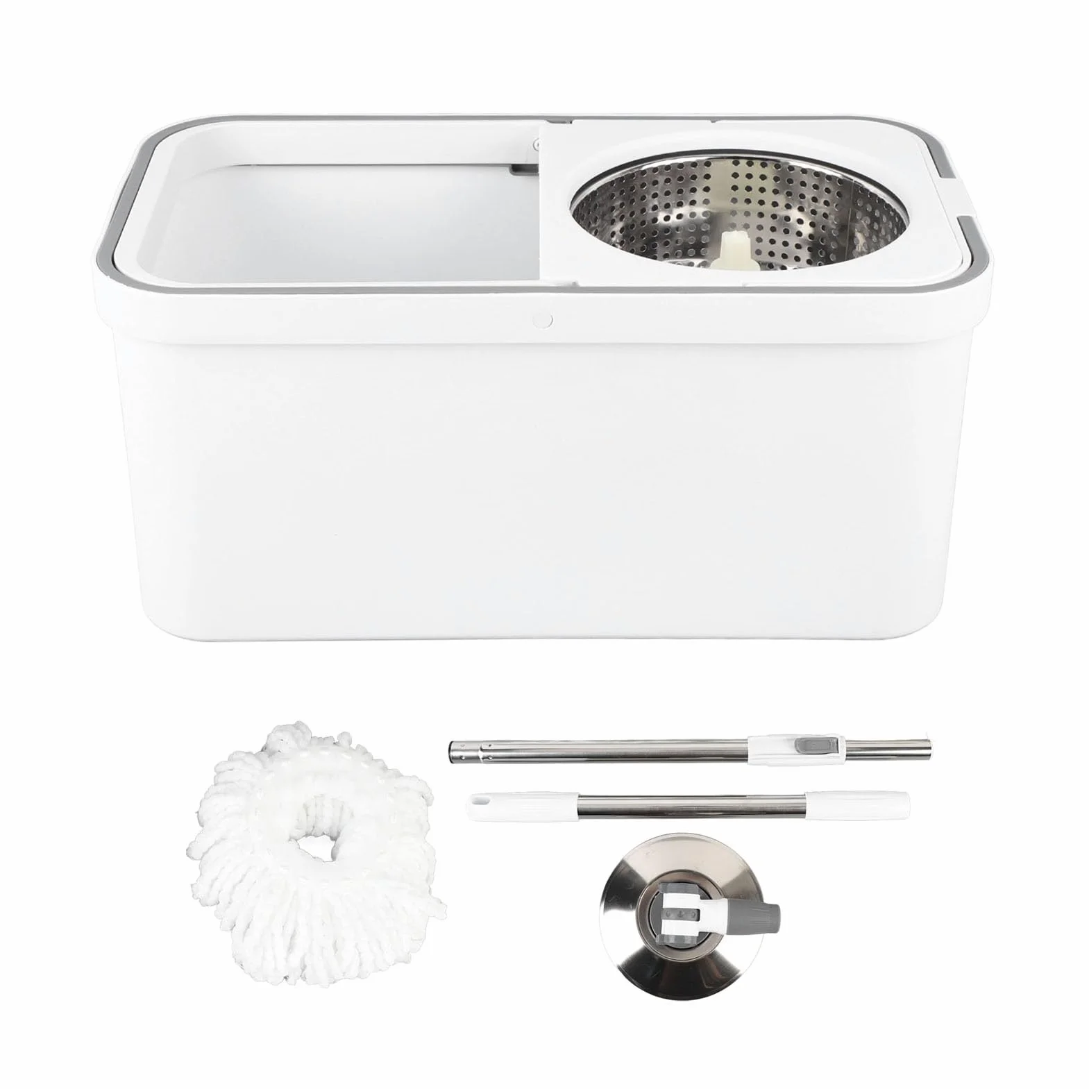 Generic Cubo de Fregona Giratorio de 360 ​​Grados con Juego de Escurridor para Limpiar el Suelo sin Esfuerzo en Casa con Cabezal de Fregona de Microfibra