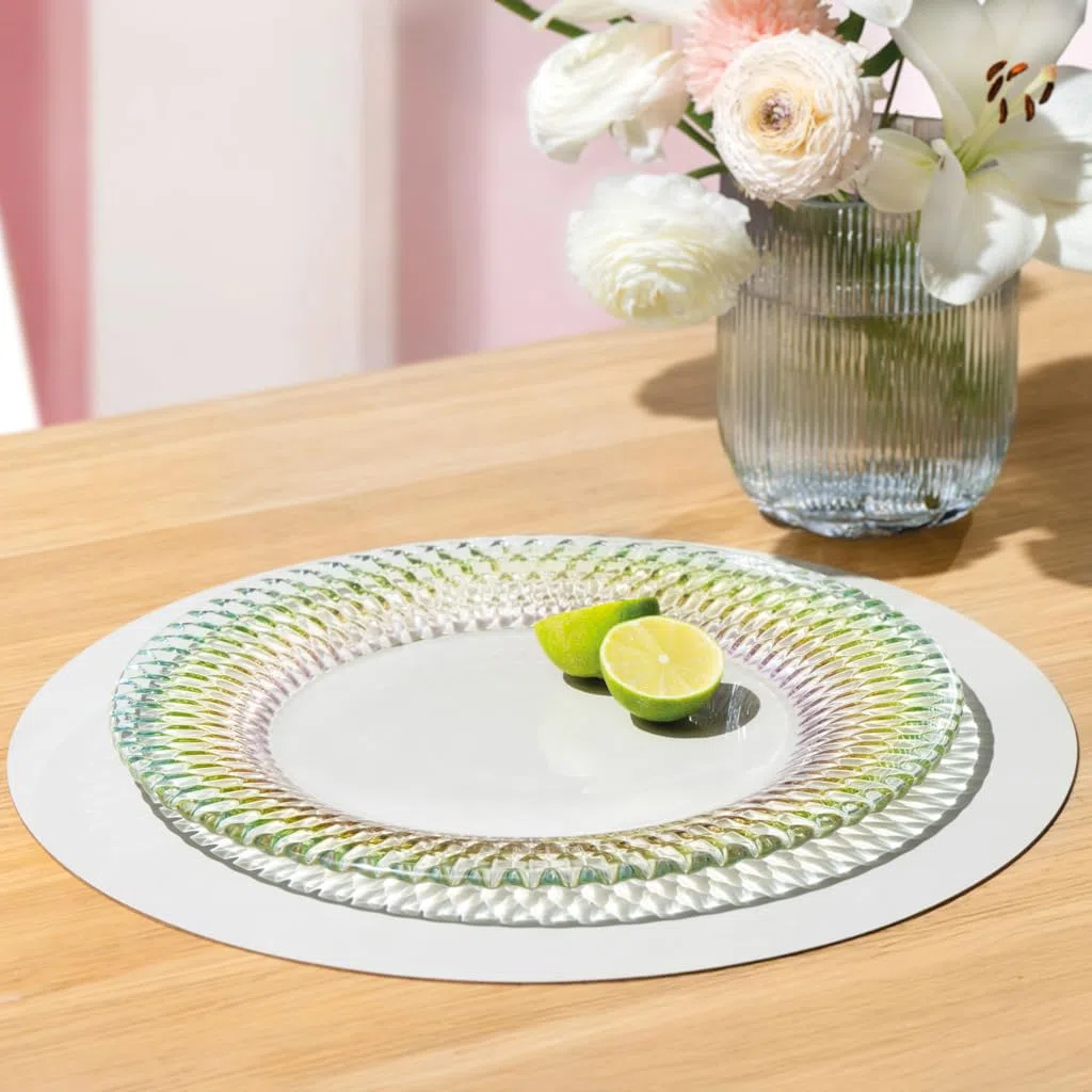 Villeroy & Boch – Boston Pearl, plato de presentación, brillante y colorido, apto para lavavajillas, plato de cristal para decorar la mesa y servir, cristal tintado