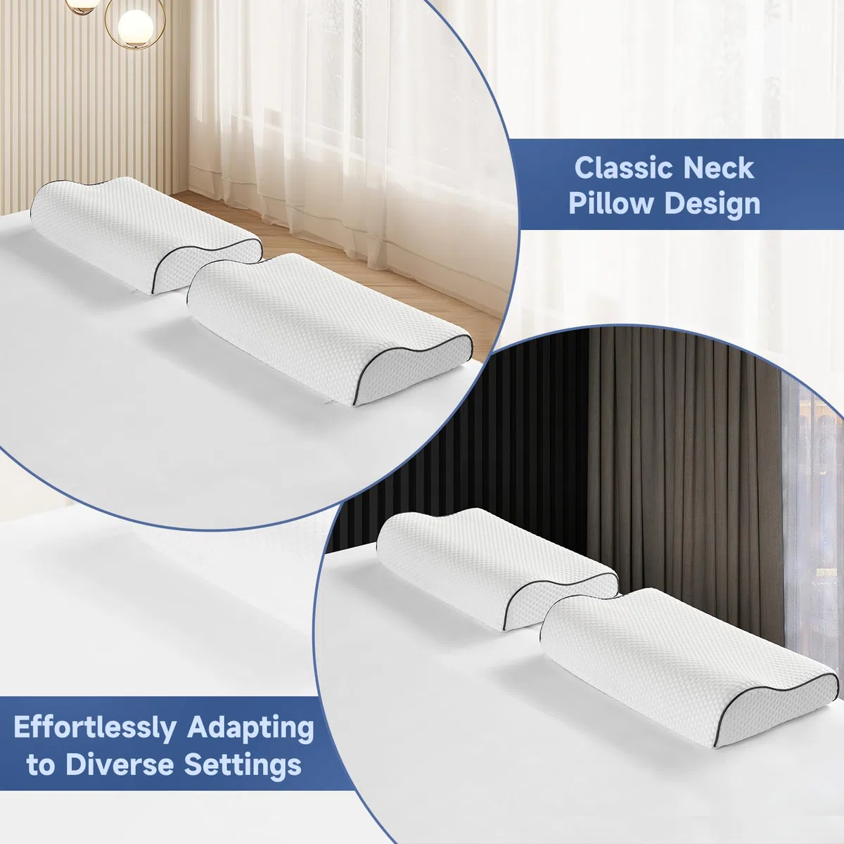 Z-hom Almohada de espuma viscoelástica, 59 x 39 x 10/12 cm, almohadas cómodas para el dolor de cuello y hombros, almohada ortopédica ergonómica, almohada de apoyo para el cuello, almohada cervical