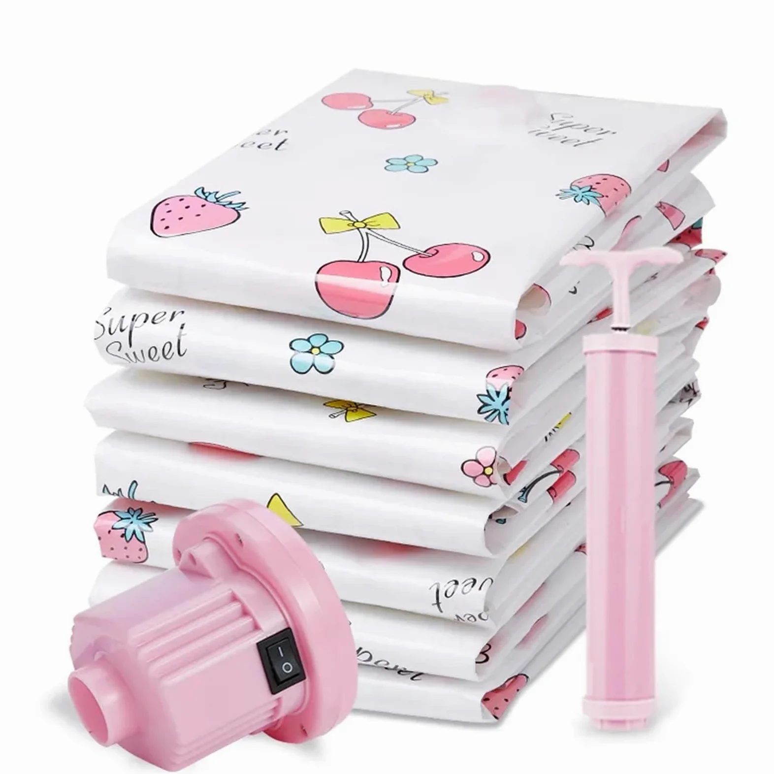Bolsas Envasar Al Vacio Ropa Bolsas de almacenamiento al vacío, reutilizables, for ahorrar espacio, for viajes, ropa, edredones, mantas, plástico comprimido, for guardar ropa en casa, armarios.(5PCS-M