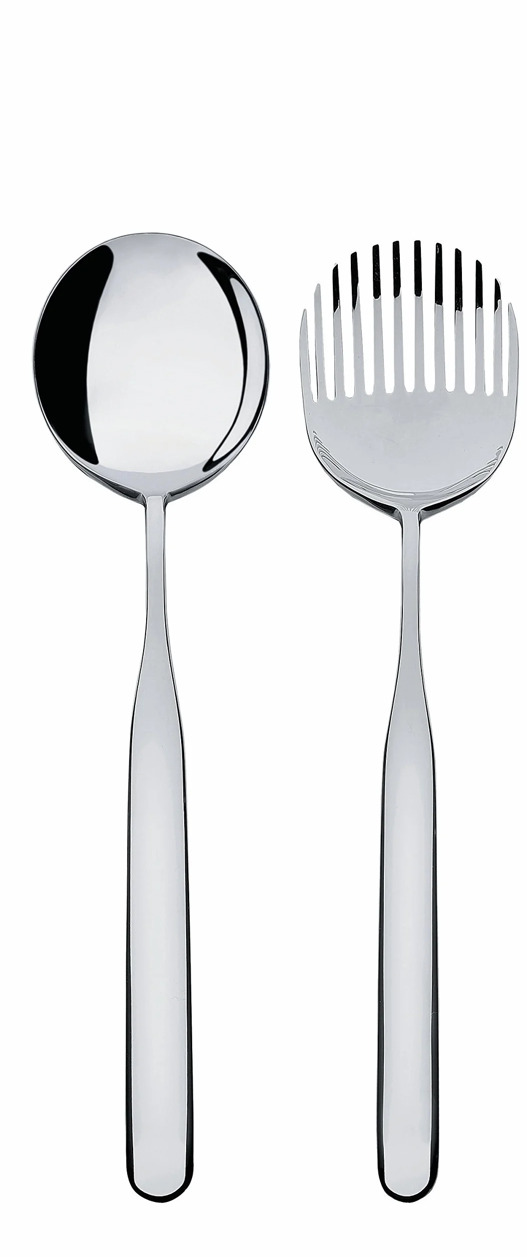 Alessi Collo-Alto - Juego de Ensalada de Acero Inoxidable 18/10 Pulido con Espejo, Color Plateado