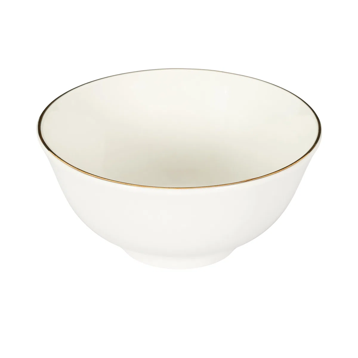 HOME DECO FACTORY - KA0539 Juego de Vajilla de Porcelana 12 Piezas - Diseño Elegante con Borde Dorado - Vajilla Versátil - Apta para Lavavajillas - Blanco 12 Pcs