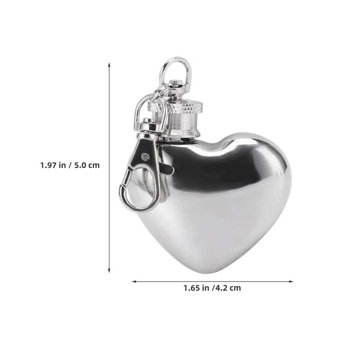 Cabilock 8piezas Mini Frasco de Vino Forma de Corazón Llavero de Acero Inoxidable para Whisky Vino y Bebidas para Camping y Uso Diario