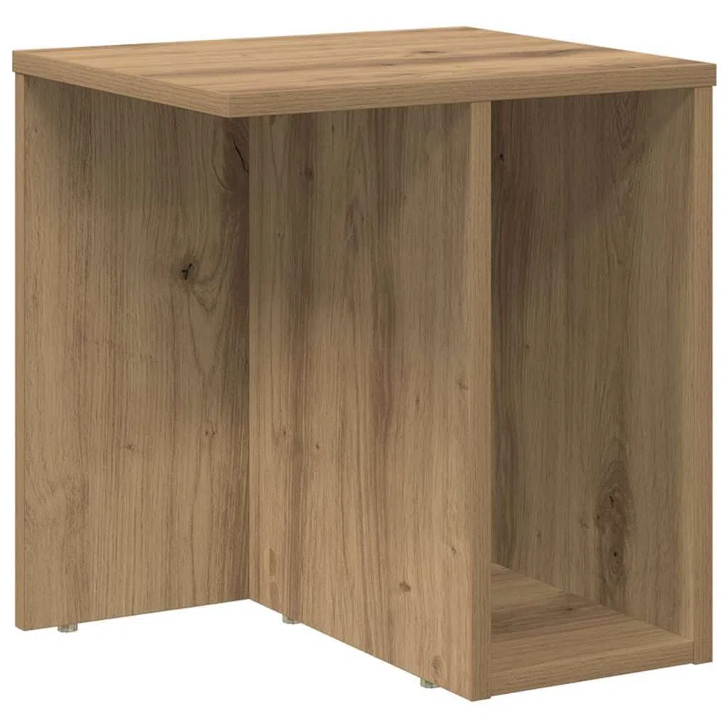 Mesa auxiliar de madera de roble Artisan, 2 unidades, 37 x 32 x 40 cm, con estante y estante, mesa de centro moderna para salón, dormitorio, pasillo, ideal como mesita de noche, mesa de