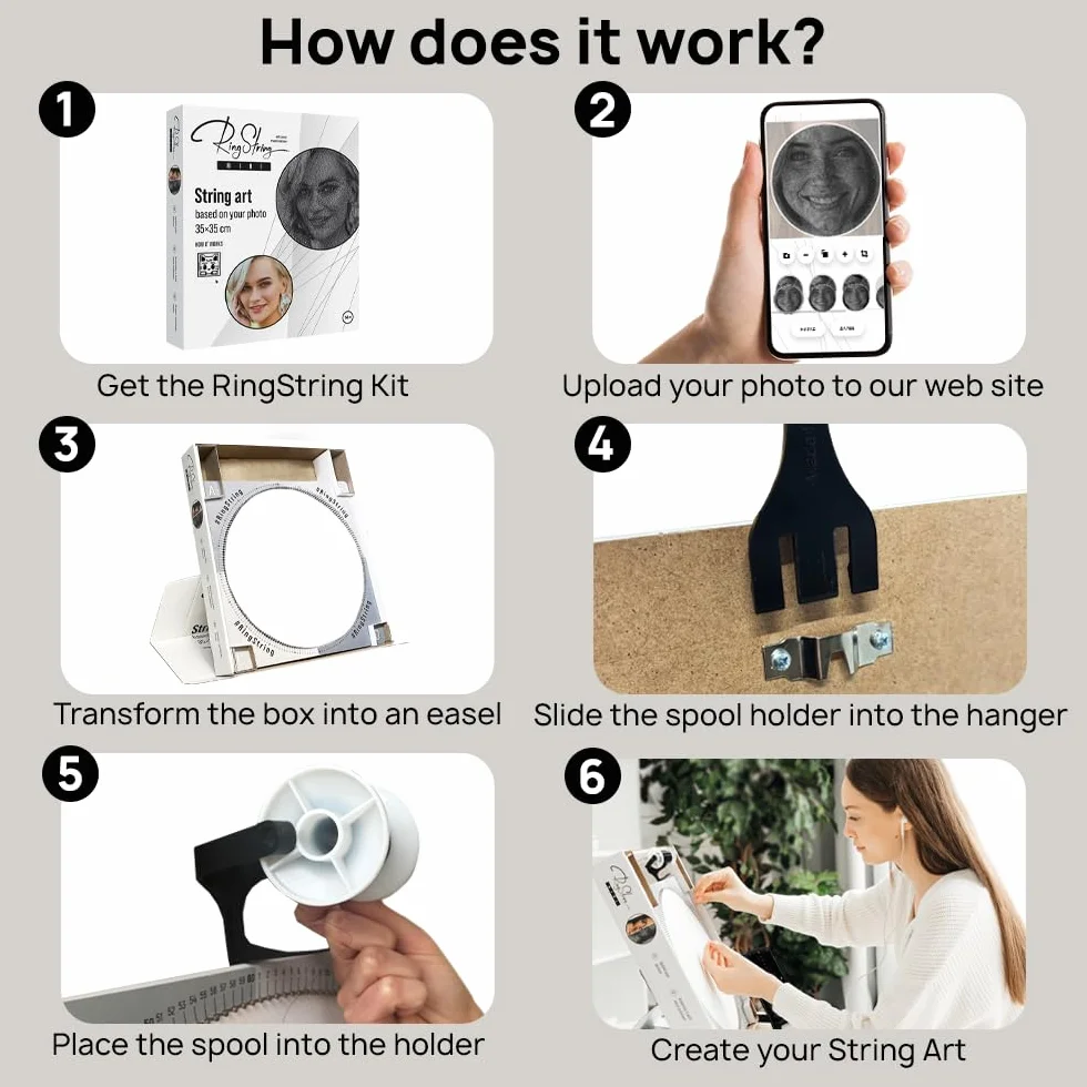 Mini kit de manualidades para construir Haz una obra de arte con hilo a partir de tus fotos