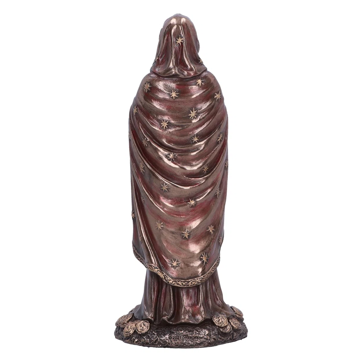 Nemesis Now Figura de Santisima Muerte de 19 cm, Resina, Rojo/Bronce, Rojo Rezando 'Saint of Death', Figura de Icono Cultural Mexicano, fundida en la Mejor Resina, Pintada a Mano por Expertos
