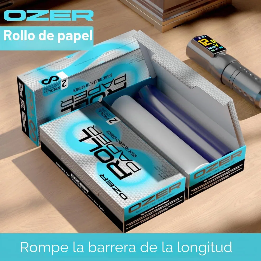 OZER Rollo de papel de transferencia de tatuajes, 3 m de largo, papel de transferencia para tatuajes para artistas del tatuaje