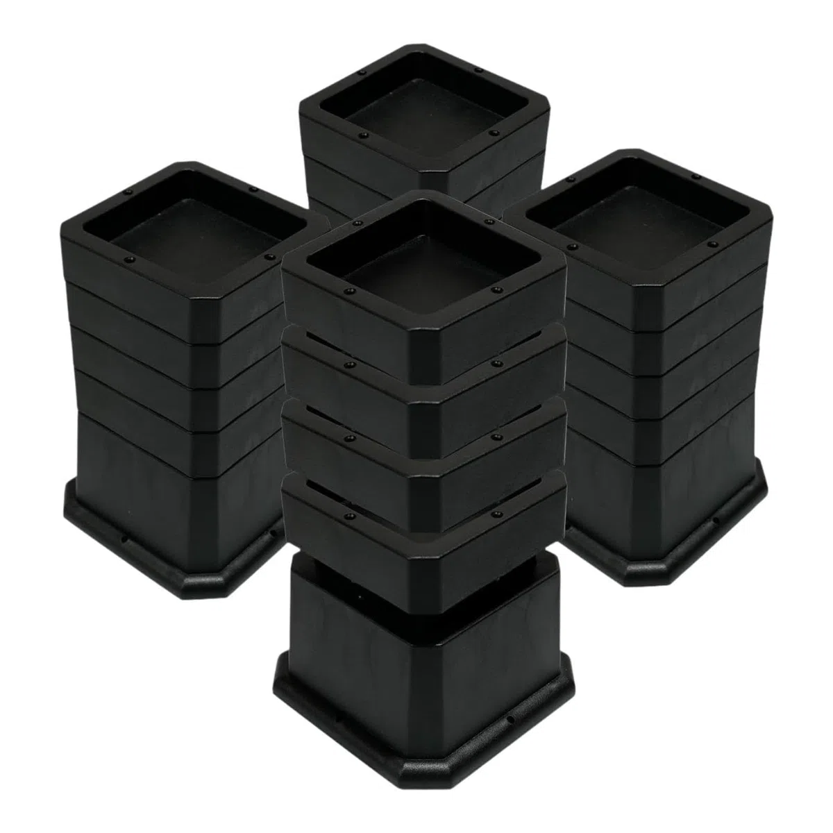 Elevadores de muebles que ahorran espacio, Negro 6 pulgadas | resistentes, elevan camas, sofás y pisos, al tiempo que ofrecen almacenamiento o gabinetes adicionales sin , Negro , 6
