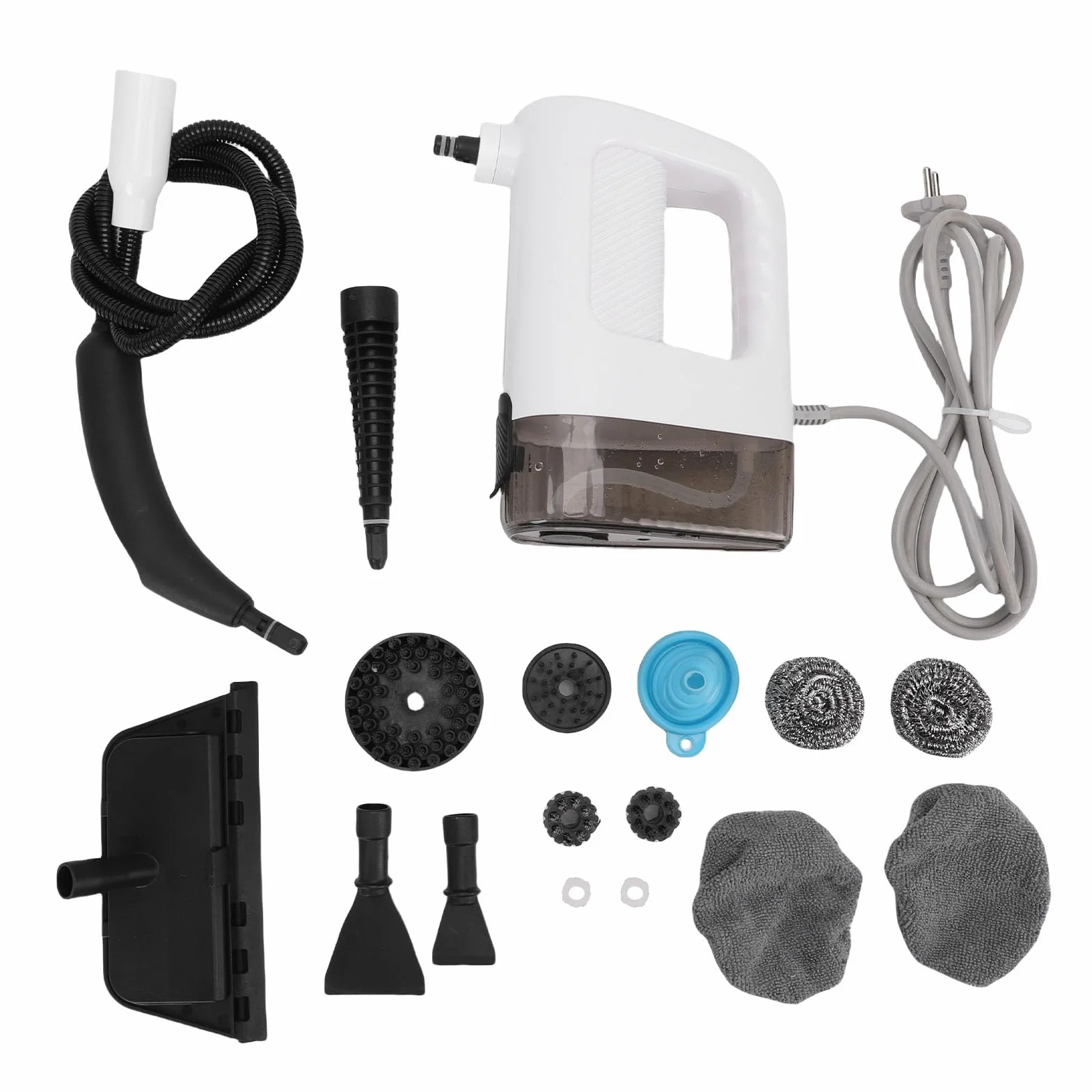 Tnfeeon Limpiador a Portátil de 1200 W con Tanque de Agua Transparente de 400 Ml, de Alta Temperatura de Calentamiento Rápido de 15 S para Limpieza del Hogar, Cocina y Coche (Enchufe europeo 220V)