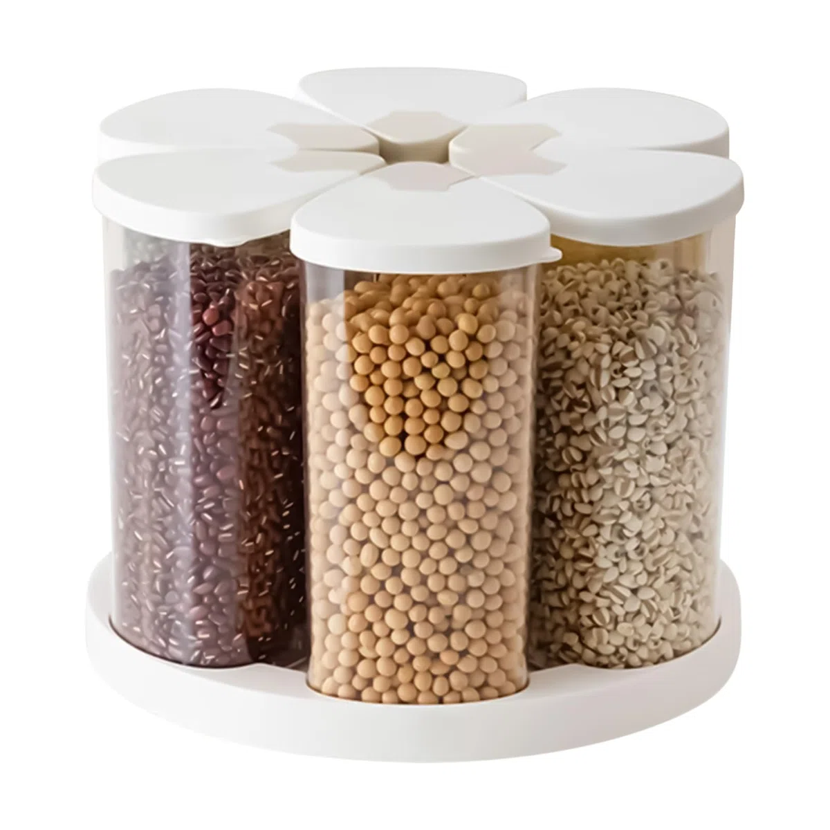 Dispensador Giratorio De Alimentos Organizador 6 Compartimentos Para Cocina | Contenedores De Alimentos Dispensador Cereales Para Cocina Despensa Armario Cereal Harina Azúcar Caramelos Snacks