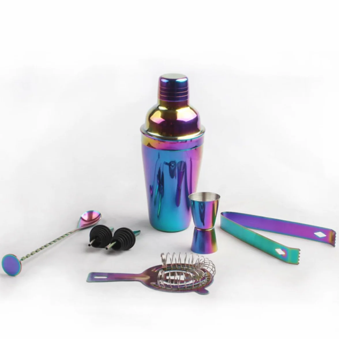 Kit Coctelera Profesional de Acero Inoxidable Sello y Accesorios 750ml 8 Piezas para Bar y Fiesta