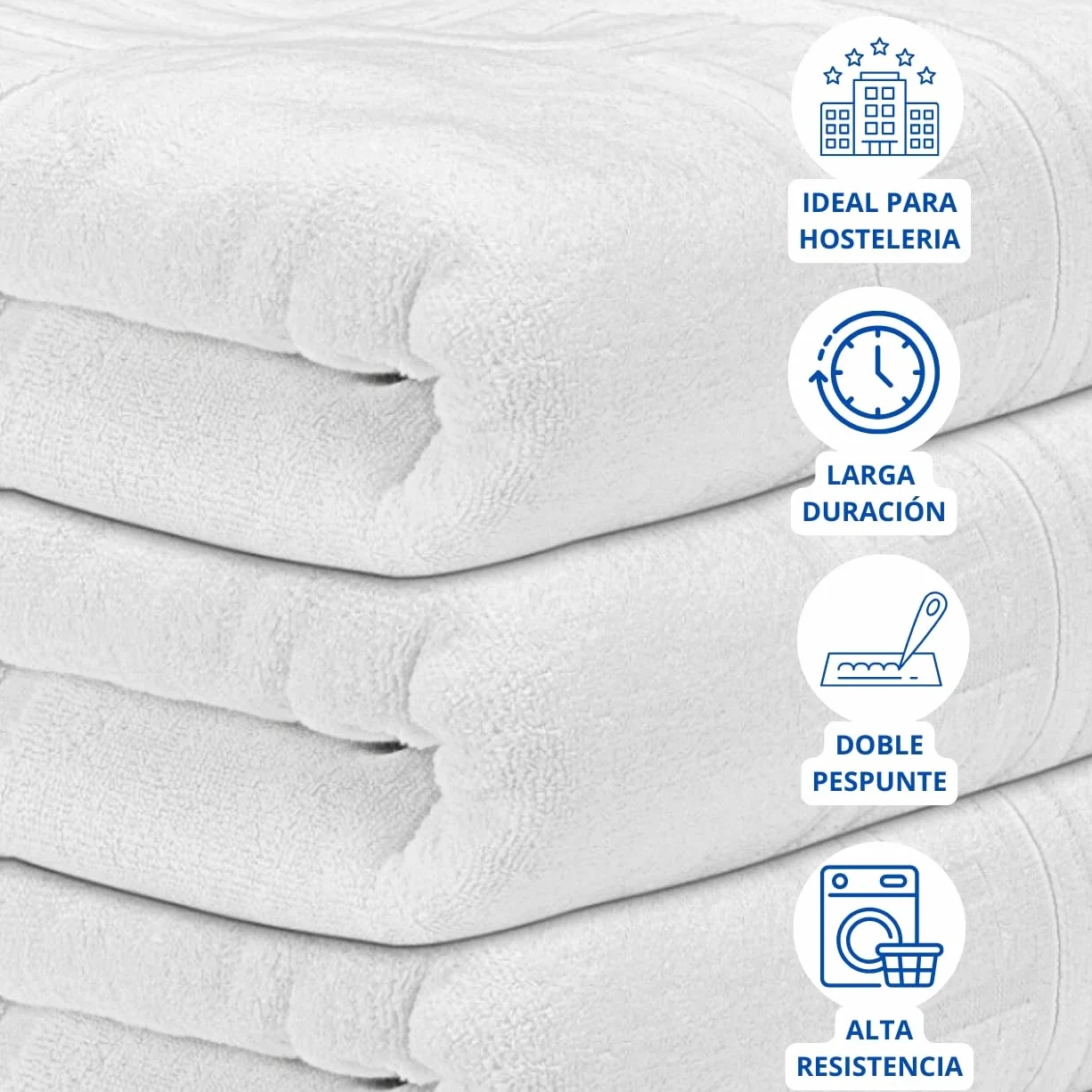 DECASATEXTIL Pack 12 Toallas Lavabo Blancas - 50x90cm - 500 gsm 100% Algodón Premium - Toallas Baño - Toallas Manos - Calidad Hotel