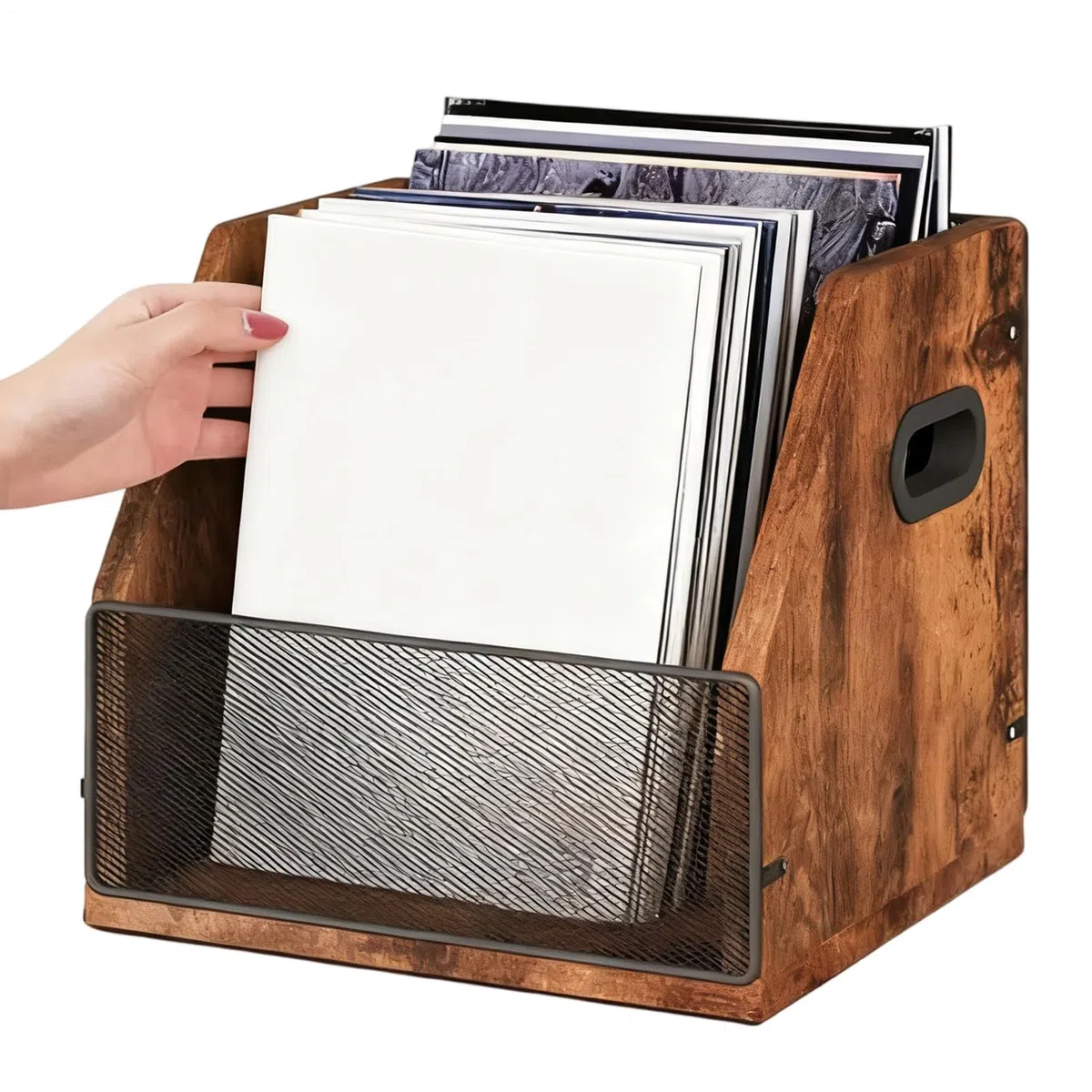 Soporte para Discos Madera Retro Gran Capacidad | Expositor De Discos Para Escritorio Para Dormitorio Garaje Sala De Estar Dormitorio Armario Amantes De La Música