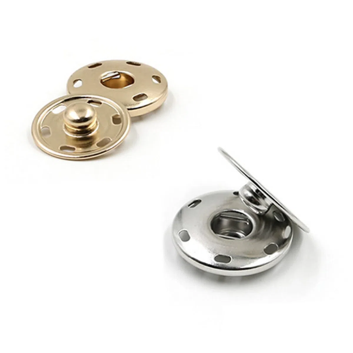 Operitacx 750 Juegos De Botones A Presión Para Manualidades Cierres A Presión De Metal De 15 Mm Cierres A Presión Para Coser Material De Latón Plateado.