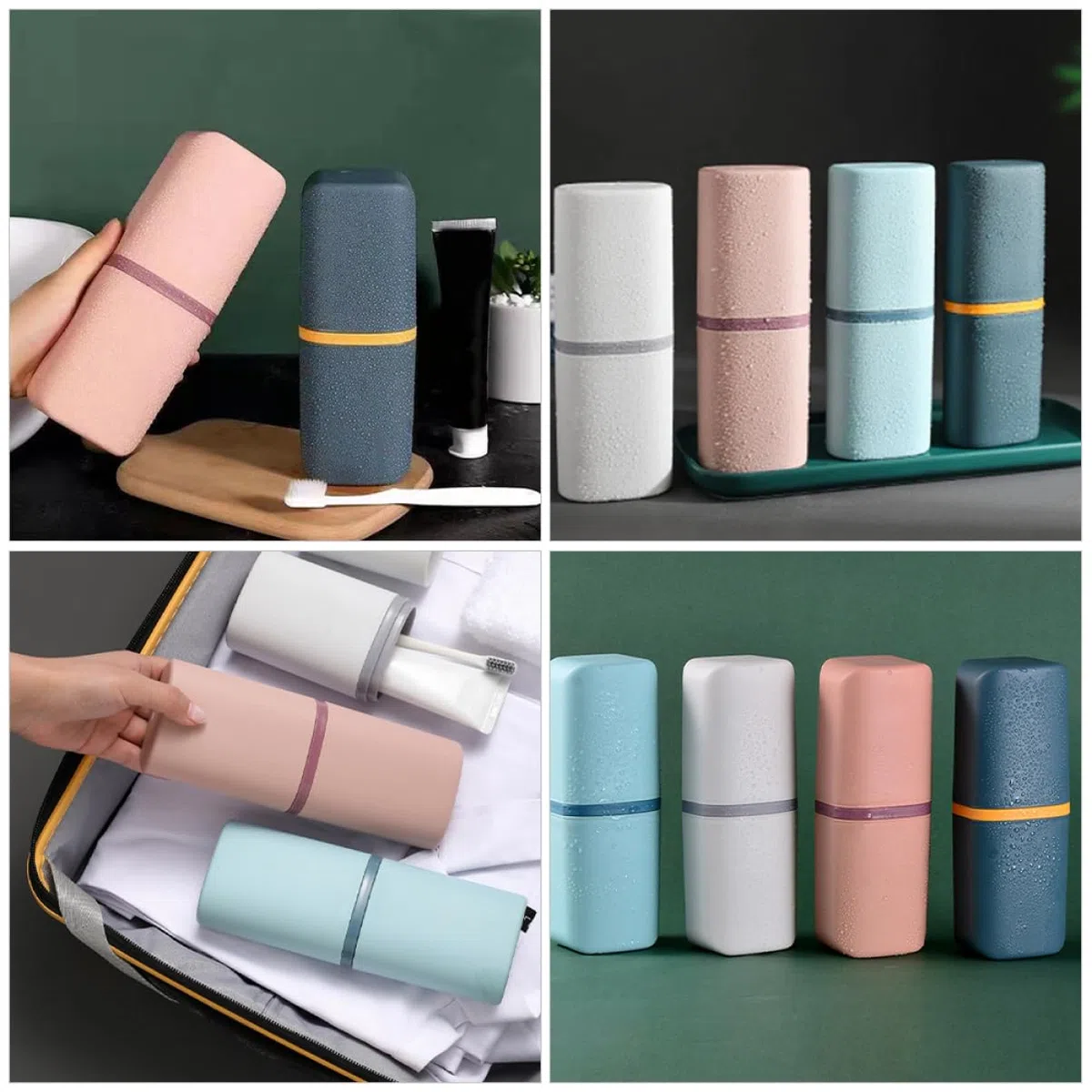 PRETYZOOM 4 Juegos Estuche De Viaje para Cepillos De Dispensador Accesorios De Viaje Soporte para Cepillos De Recipiente Portátil para Pasta De 4 Uds * 4