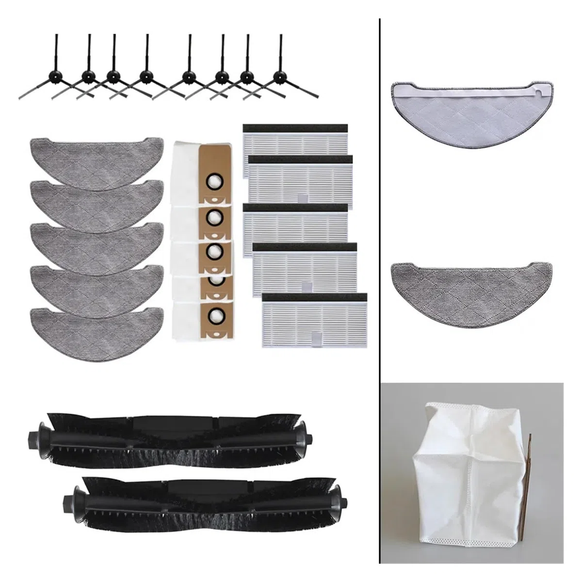 Repuestos for barredoras. Compatible con Laresar L6 Pro, Compatible con Ultenic T10, Robot aspirador, almohadillas for fregona, bolsas for polvo, accesorios de repuesto, juego completo de accesorios f