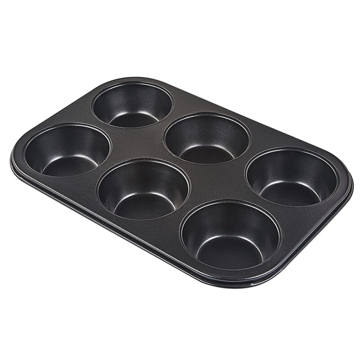 BATLAM Utensilios de Cocina Muffin Pan 6 Tazas de Acero al Carbono Antiadherente Mini Cupcake Pan Bakeware Muffin Tin Muffin Tray Molde para Hornear Antiadherente