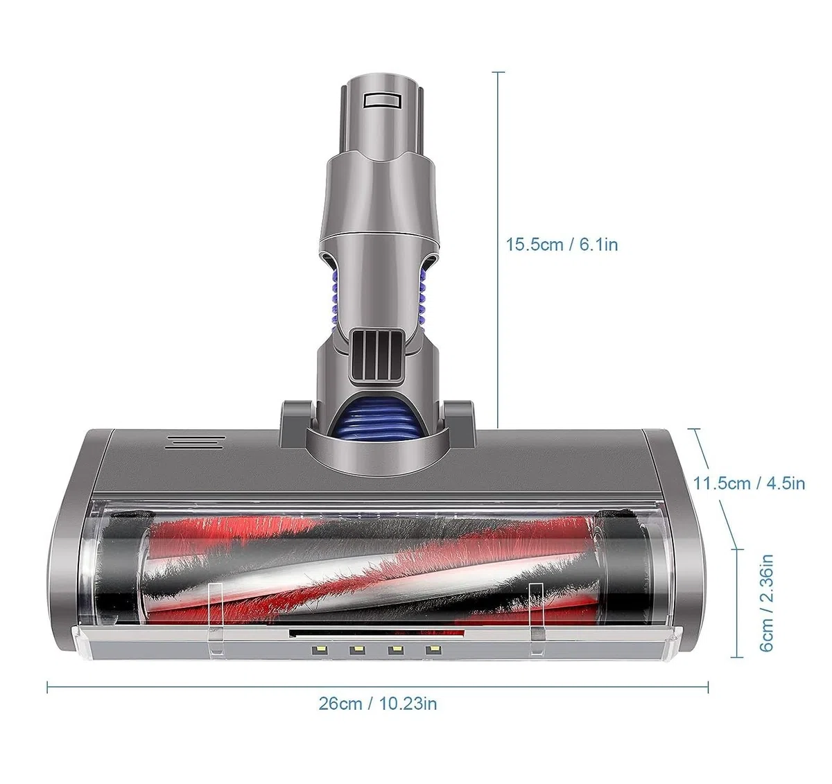 Compatible for Dyson, V6 DC44 DC58 DC59 DC61 DC62 Aspiradora Cabezal de cepillo de piso motorizado Cabezal de rodillo de barredora suave Reemplazo de cepillo de piso