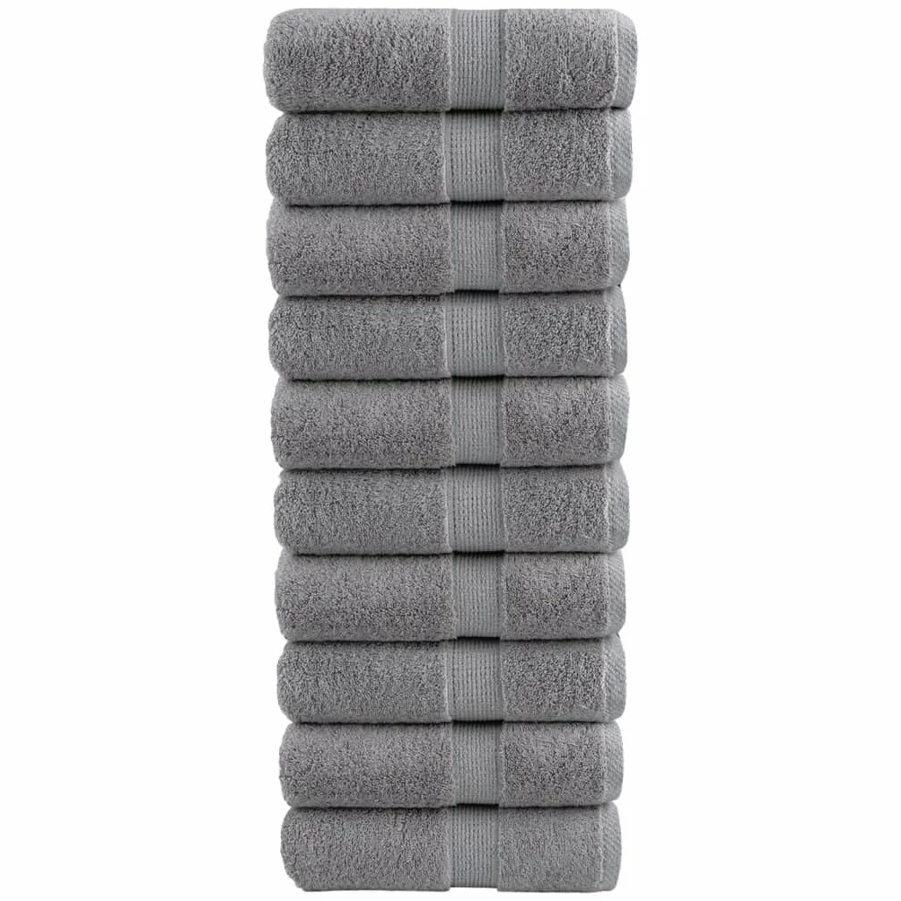 Toallas de Invitados SOLUND 10 uds Gris 30x50 cm 600 gsm Gris,137304