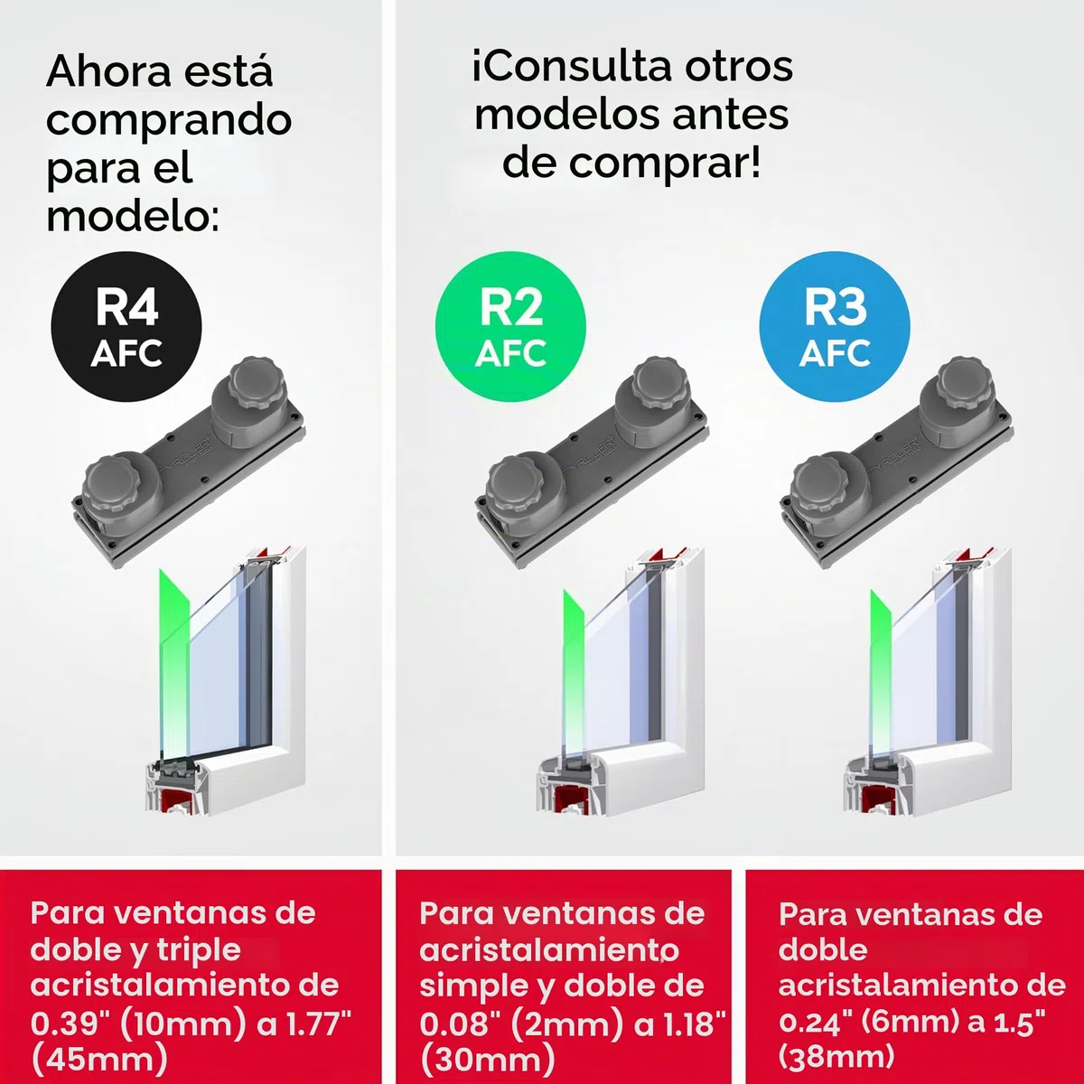 Tyroler de Glider R-4 AFC Limpiacristales Magnetico Doble Cristal 10-45 mm | | Se Adapta a Ventanas de Cristal Simple, Doble y Triple de 10-45 mm | Limpia Ventanas Magnetico para Ventanas Altas