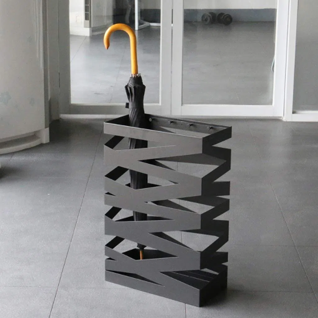 Resistente DiseñO Bastidores De Soporte De Paraguas De Metal, Soporte De Paraguas De Alta Capacidad Dorado for Bastones Bastones, Estante De Almacenamiento De Oficina En Casa Alta Durabilidad(B-black)