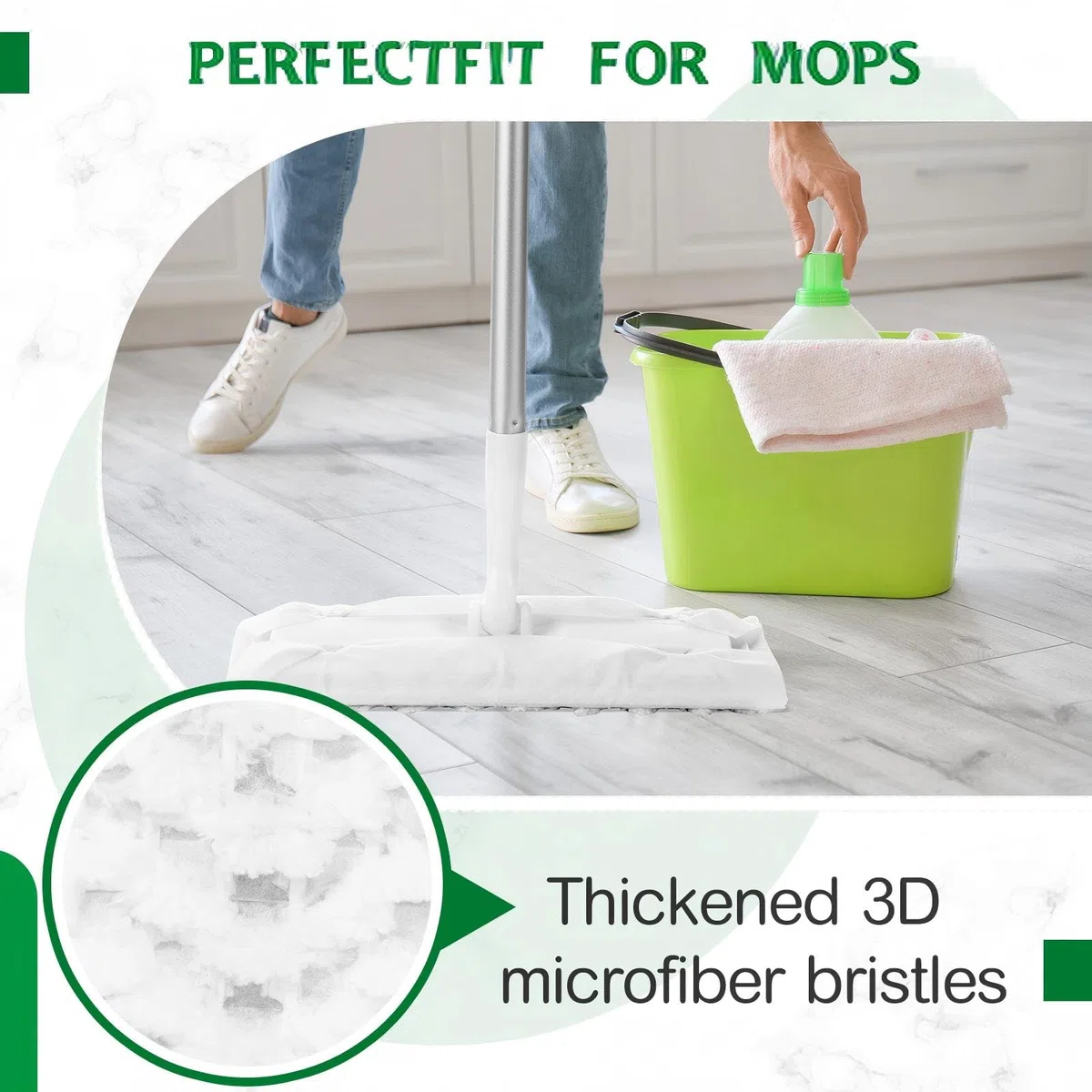 Gejoy 300 paños de barrido en seco resistentes compatibles con Swiffer Sweeper Mop, almohadillas de microfibra para limpiar el polvo de suelos de madera dura y el pelo de mascotas, recambios