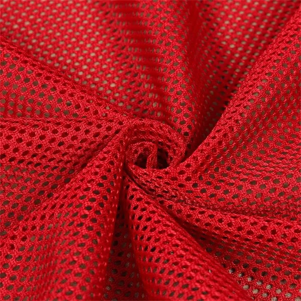 Tejido de malla elástica, Tela de malla Multicolor, 100cm x 150cm for silla, bolso, sombrilla, artesanías, pesca, costura, transpirable(Red)