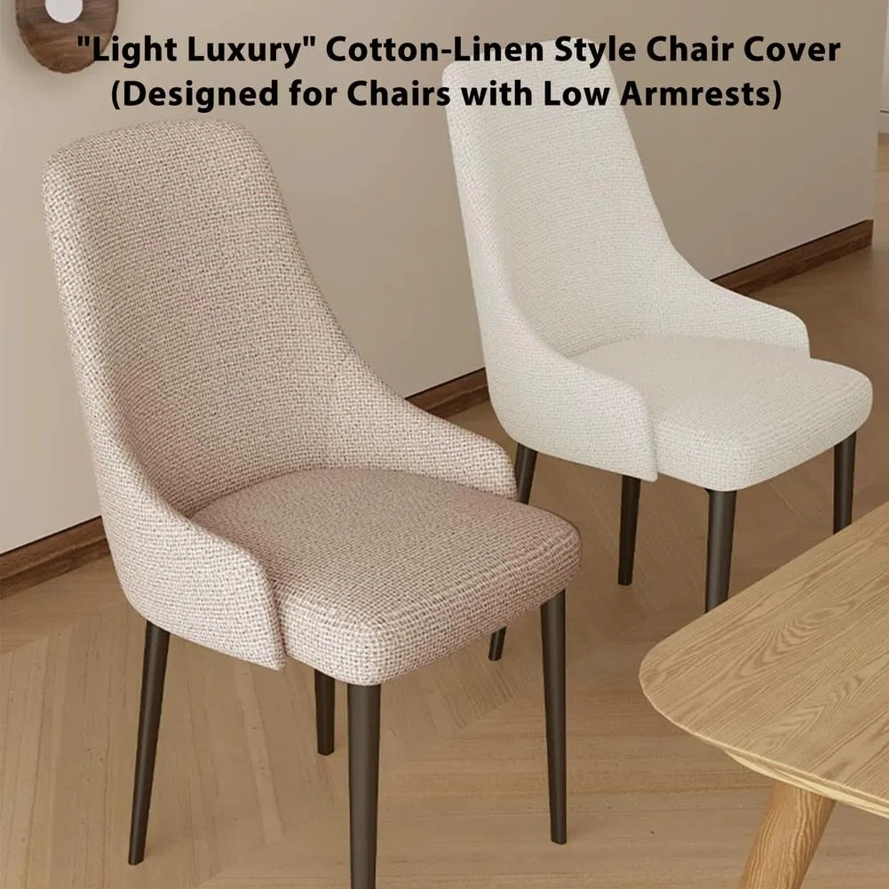 Funda para Silla De Comedor De Respaldo Curvo con Reposabrazos Bajos Fundas Elástica para Silla De Orejero Funda Lavable para Silla Auxiliar Y Decorativa,Dark Gray,4pcs