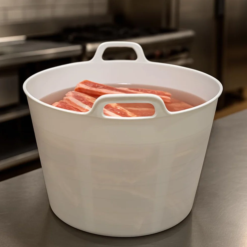 Pack 9 Capazos Blancos 42L Uso Alimentario Sin BPA Para Cocina y Hostelería | Hecho en España. Cumple Normativa Europea alimentaria. Resiste uso profesional intensivo en cocinas, restaurantes, cámaras