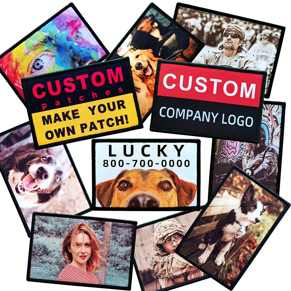 Parche personalizado con texto en inglés "Your Own Moral" para cualquier logotipo, letrero con nombre de mascota de 2 x 3 pulgadas, gancho y bucle, coser o planchar(50 piezas, Rectangular 7,6x5,1 cm)