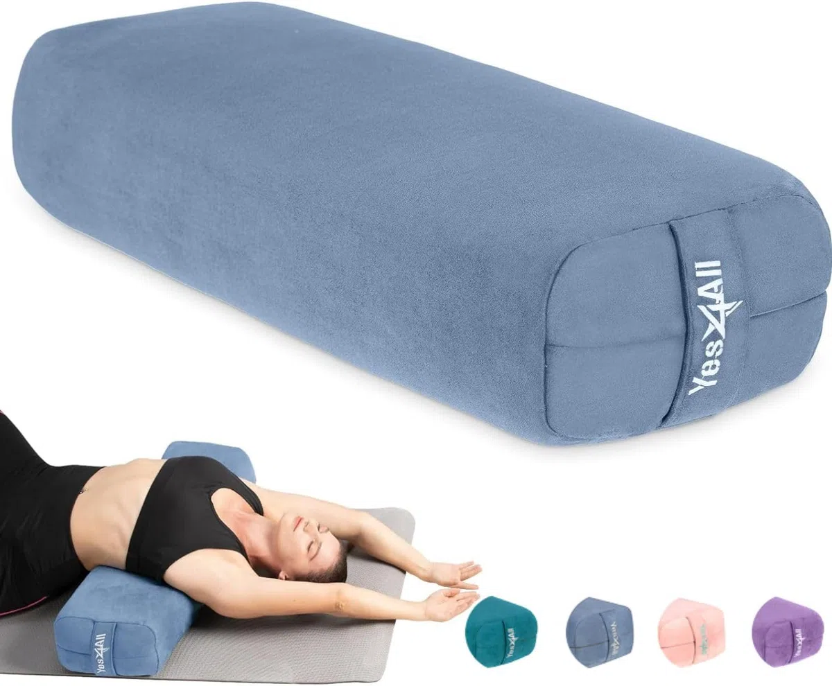 Yes4All Almohada de esponja de triple capa para yoga, almohada de refuerzo con espuma viscoelástica que proporciona una base para el viaje a la paz interior