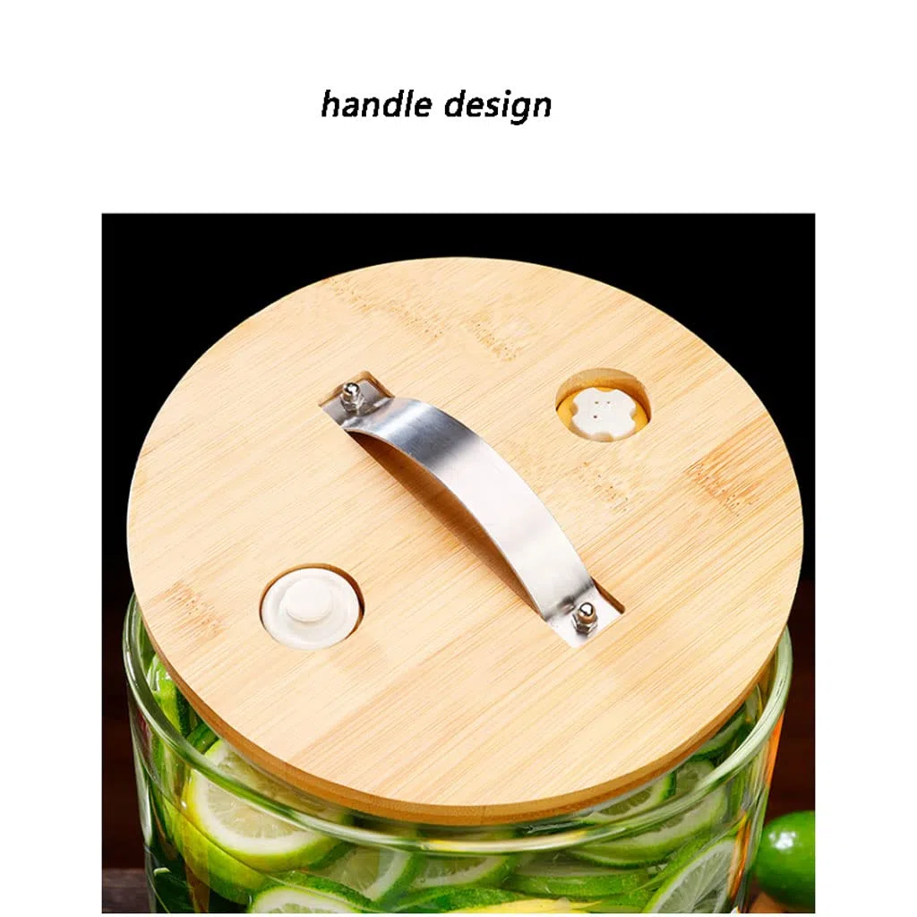 Dispensador de bebidas, dispensador de bebidas de vidrio con espiga, dispensador de bebidas de gran capacidad con soporte de bambú, dispensador de limonada de jugo helado para fiestas diarias